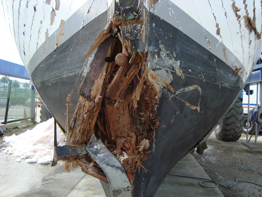 Damaged to a fishing vessel repaired by Hutcheson Boats